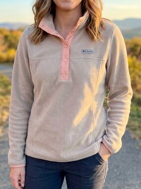 Columbia Fleece Snap Button Pullover Sweater